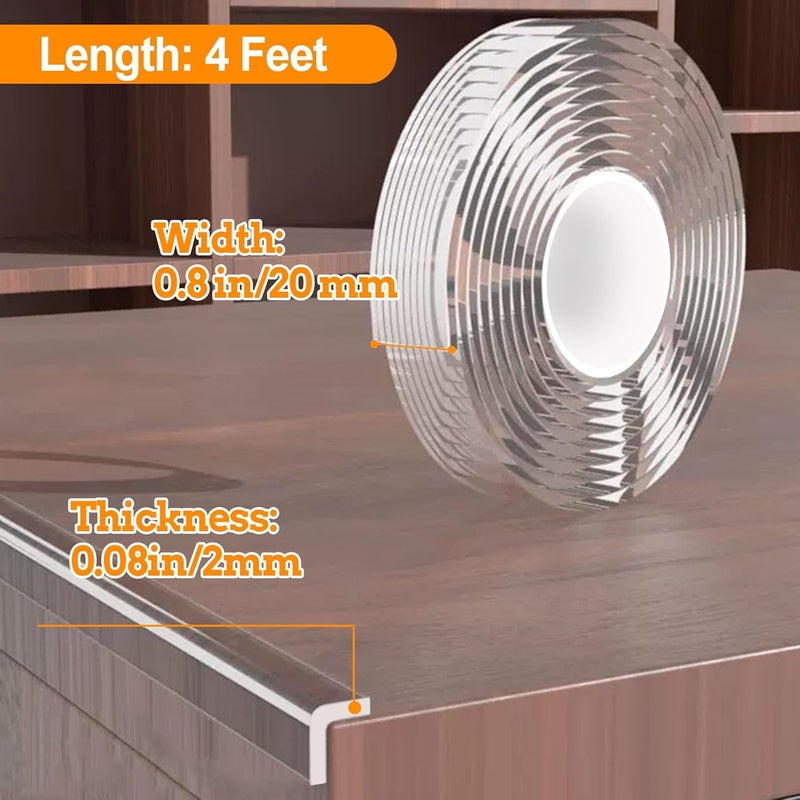 CHENYA 4 FT Corner Protectors Baby Proofing, Clear Edge Protector Strip, Soft Corner Protectors for Kids, Baby Child Safety Tables Corner Guards for Furniture Against Sharp Corners for Cabinets, Tables - Image 2